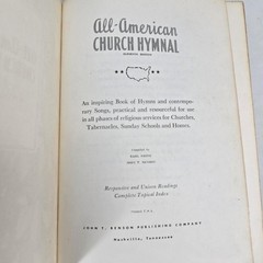 All-American Church Hymnal Piano Organ Solo Singer Christian Songbook Music Vtg