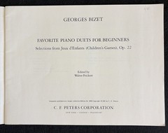 Bizet Jeux d&rsquo;Enfants Op 22 for 1 Piano 4 Hands Edition Peters Sheet Music Book