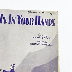 Vintage 1929 Sheet Music « My Fate is in Your Hands » Razaf Waller-Gatsby Graphics