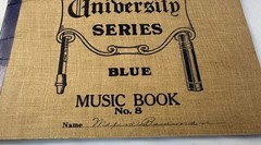 University Series Blue Music Book No. 8 Blank Sheet Music Vintage