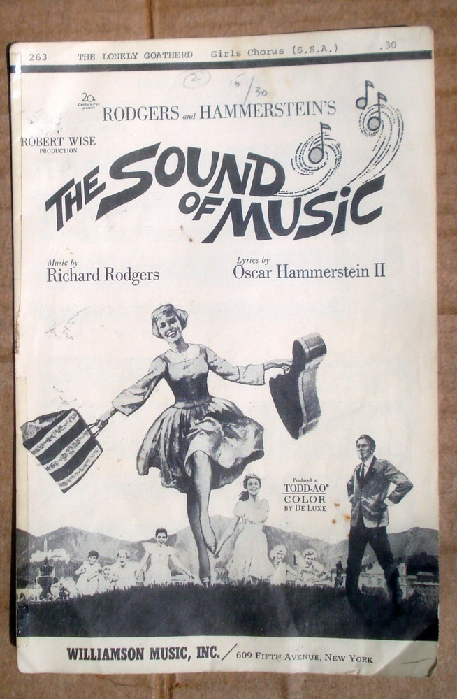 Lonely Goatherd from Sound of Music Chorus SSA Vtg Sheet Music 1959