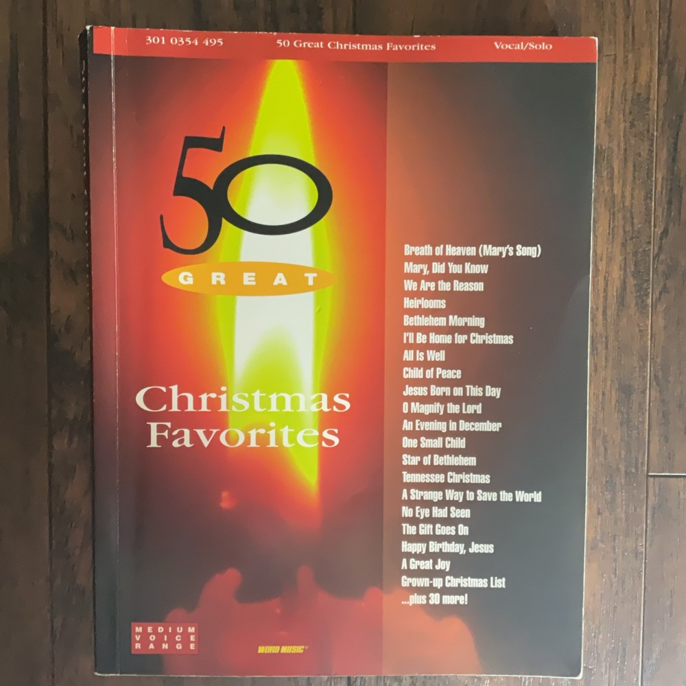 50 GREAT CHRISTMAS FAVORITES MEDIUM VOICE RANGE VOCAL/SOLO By Bryce Inman -1997