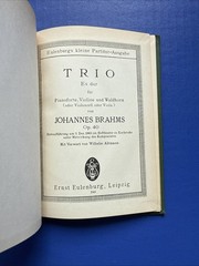 Brahms – Horn Trio Op. 40 – Hardcover Eulenburg Miniature Study Score