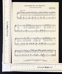 Together We Can Make It American Youth Choir 1970 VTG Sheet Music Piano Vocal