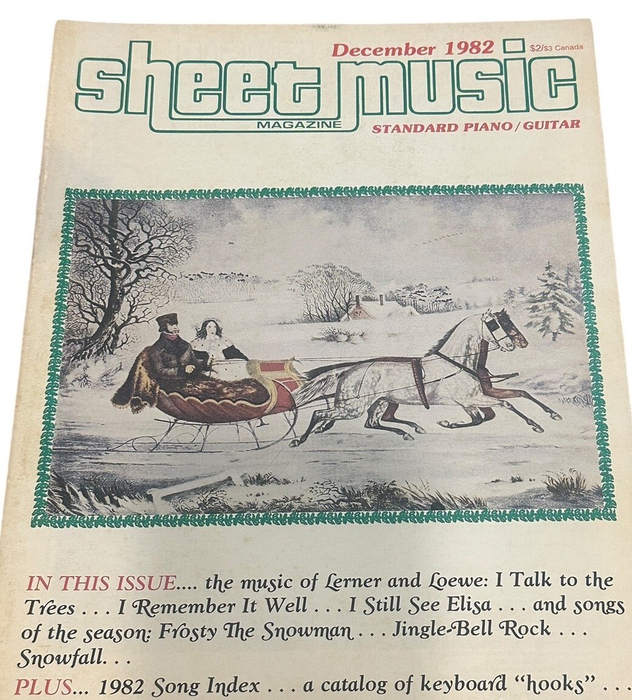 Sheet Music Magazine Dec 1982 Standard Piano Guitar Christmas Lerner Loewe Santa
