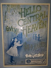 Original 1901 Framed Sheet Music Cover « Hello Central, Give Me Heaven » Vintage