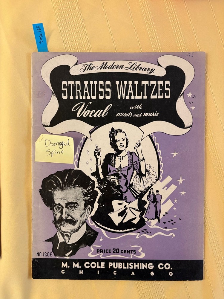 The Modern Library Strauss Waltzes Vocal Words and Music Sheet Music #160