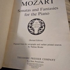 Mozart: Sonatas And Fantasies For The Piano/Broder/Theodore Presser Co HC Sheet