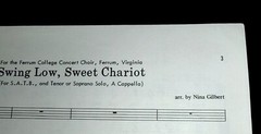 Choral Sheet Music « Swing Low, Sweet Chariot » SATB William Hall Chorale