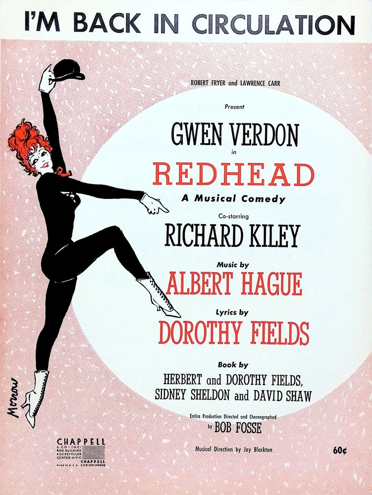 I&rsquo;m Back In Circulation Sheet Music Redhead 1959 Musical Murder Mystery Verdon