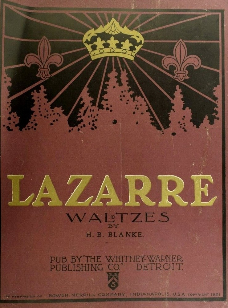 1901 Lazarre Waltzes H.B. Blanke Vintage Sheet Music M37