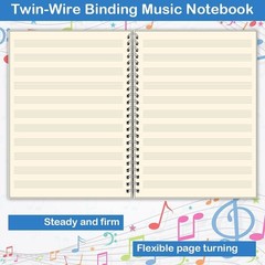 Durable Manuscript Paper Notebook – 160 Pages, Waterproof Cover for Musicians