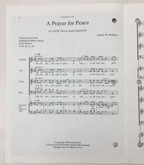 A Prayer For Peace SATB Chorus Unaccompanied Sheet Music Stanley M Hoffman ECS