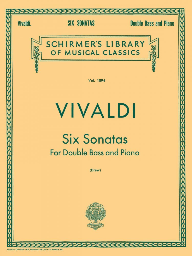 Vivaldi Six Sonatas Schirmer Double Bass and Piano Sheet Music 050262660