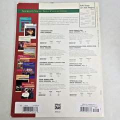 Folk Songs For Solo Singers Vol 1 Medium Low Songbook CD Alfred Music Book