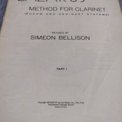 Lazarus Method for Clarinet (Boehm and Ordinary Systems) Simeon Bellison