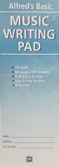 Alfred&rsquo;s Basic Music Writing Pad 12 Staff 80 Pages 40 Sheets Sealed New