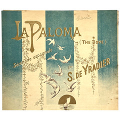 Vintage Sheet Music LA PALOMA Doves Sailboat Spanish French German Lyrics READ