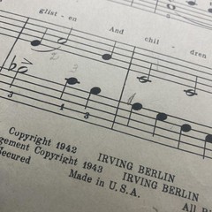 Vintage Irving Berlin White Christmas Simplified Piano Solo Sheet Music 1943 USA