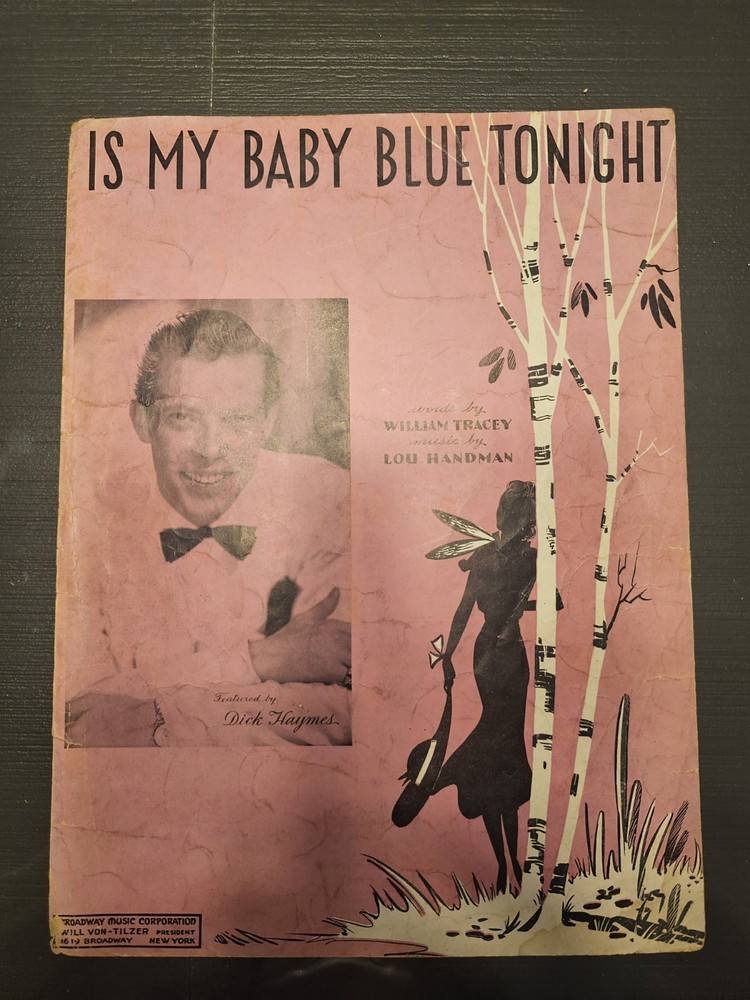IS MY BABY BLUE TONIGHT Sheet Music Dick Haymes P/V/G 1943 Piano Guitar