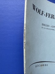 Wolf-Ferrari – Idillio Concertino Op. 15 – Ricordi Miniature Study Score PB VG