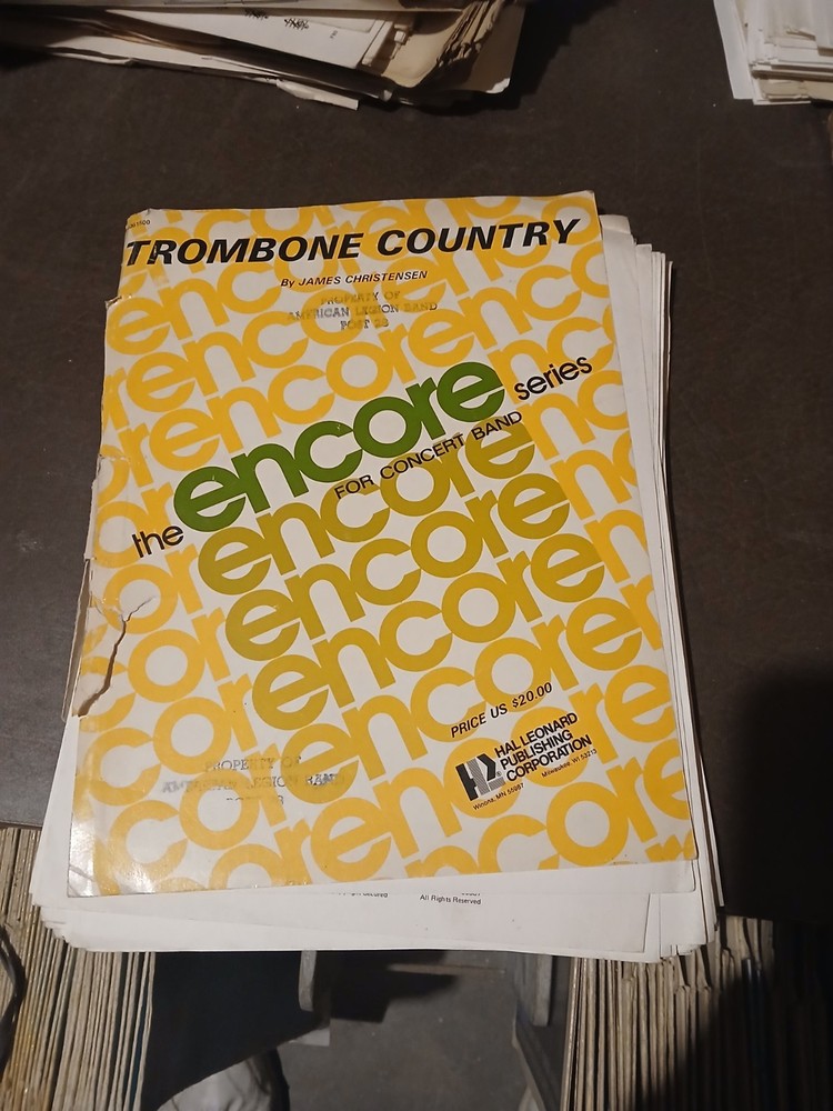 Trombone Country Encore Series Concert Band Sheet Music Full James Christensen