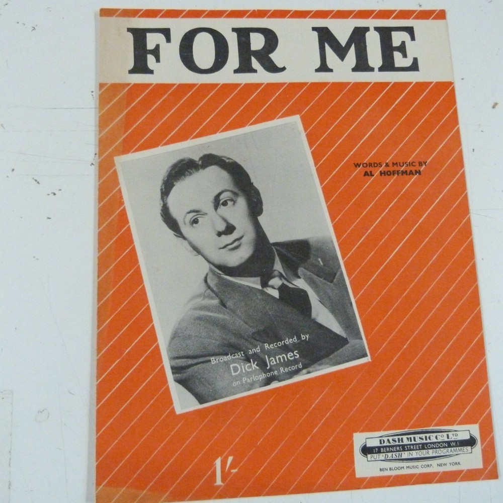 song sheet FOR ME Dick James 1953