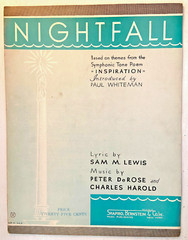 Vintage Sheet Music-1932-NIGHTFALL-Lewis-DeRose-Harold-Ukulele-Piano-Vocal-