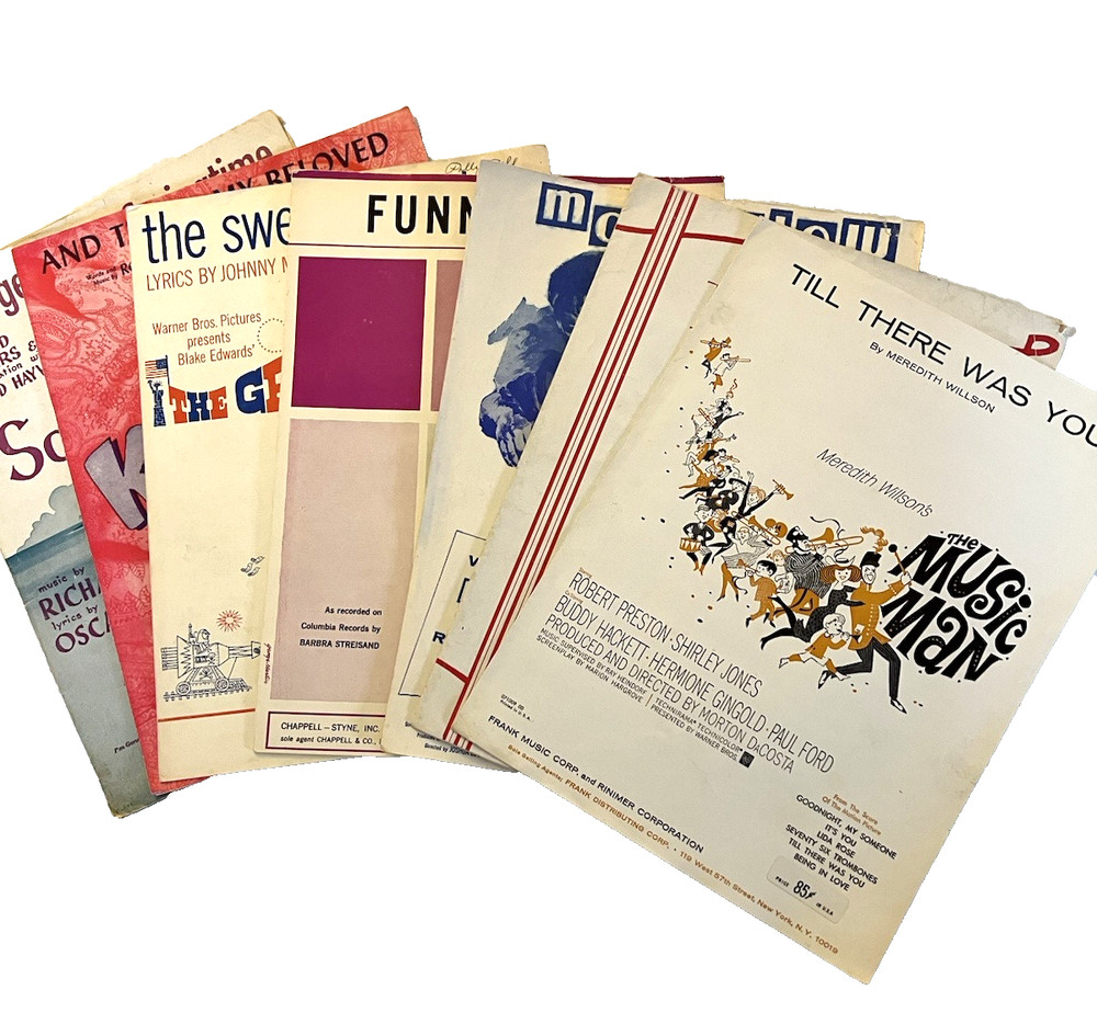 7 Sheet Music From Vintage Musicals 1929 Broadway Melody to 1965 The Great Race