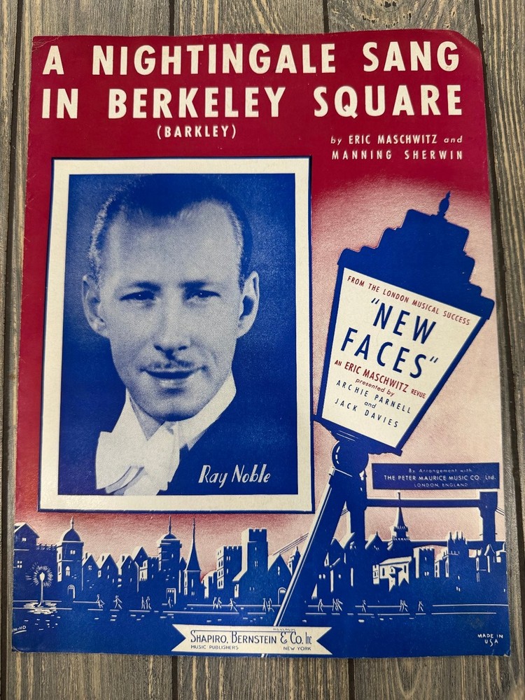 A Nightingale Sang in Berkeley Square Sheet Music New Faces Ray Noble P/V/G 1940
