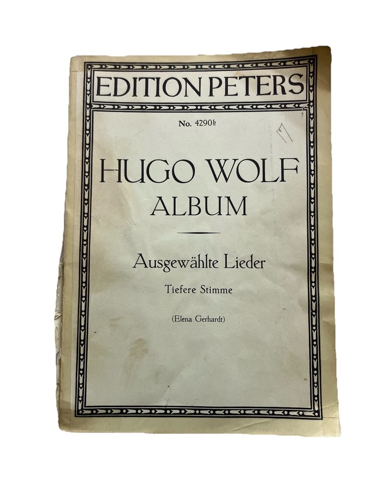 Hugo Wolf Álbum Ausgewählte Lieder Stimme Edition Peter’s German/English