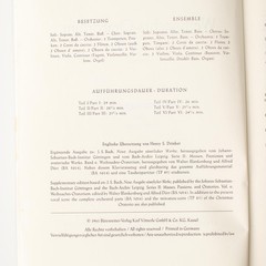 Bach 1961 Weihnachts-Oratorium BWV 248 Christmas Oratorio Book