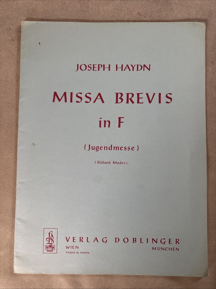 Haydn: Missa Brevis in F- Choral Score Only Ed. Richard Moder (Doblinger)