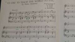 I&rsquo;d Like To teach The World To Sing Piano 1971 Sheet Music Cover Art F1AD