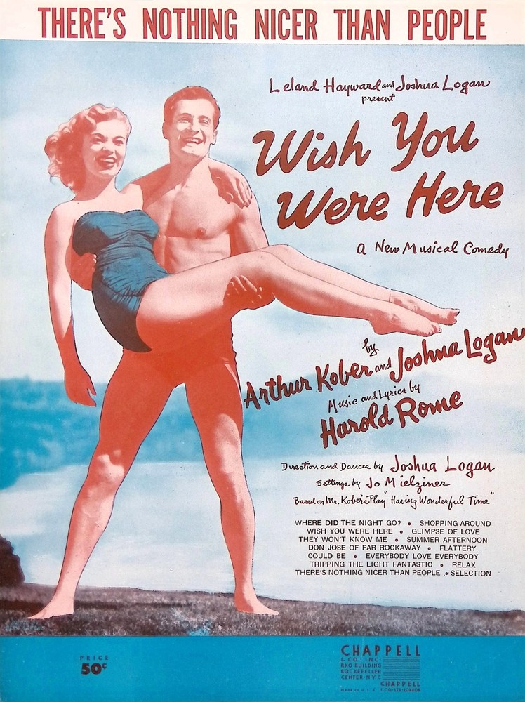 There&rsquo;s Nothing Nicer Than People Sheet Music Wish You Were Here 1952 Musical