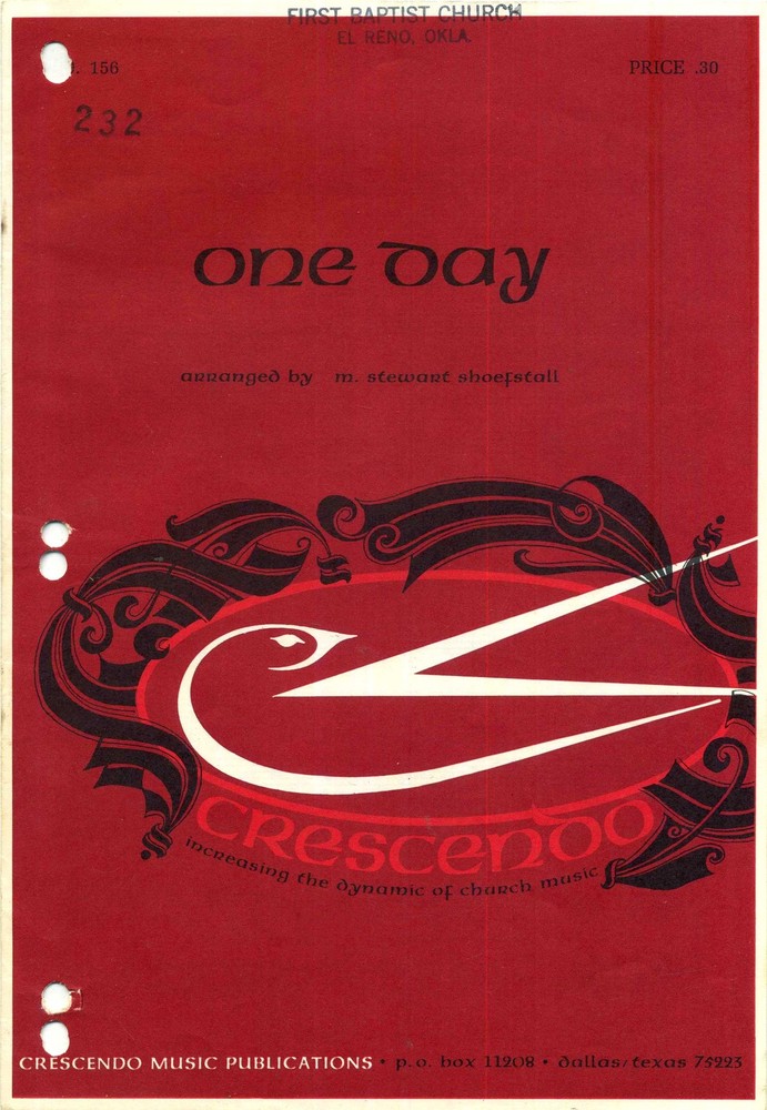 One Day SATB Sheet Music with Piano Accompaniment