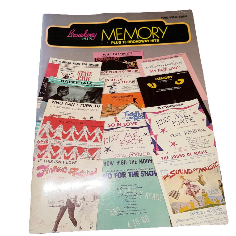 Easy Piano Songbook Broadway Memory Plus 15 Broadway Hits Dan Fox 1984 VG Cond A