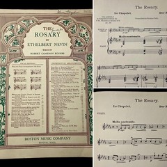 THE ROSARY Piano Violin Cello Sheet Music 1903 Boston Music Co. NEVIN STRUBE