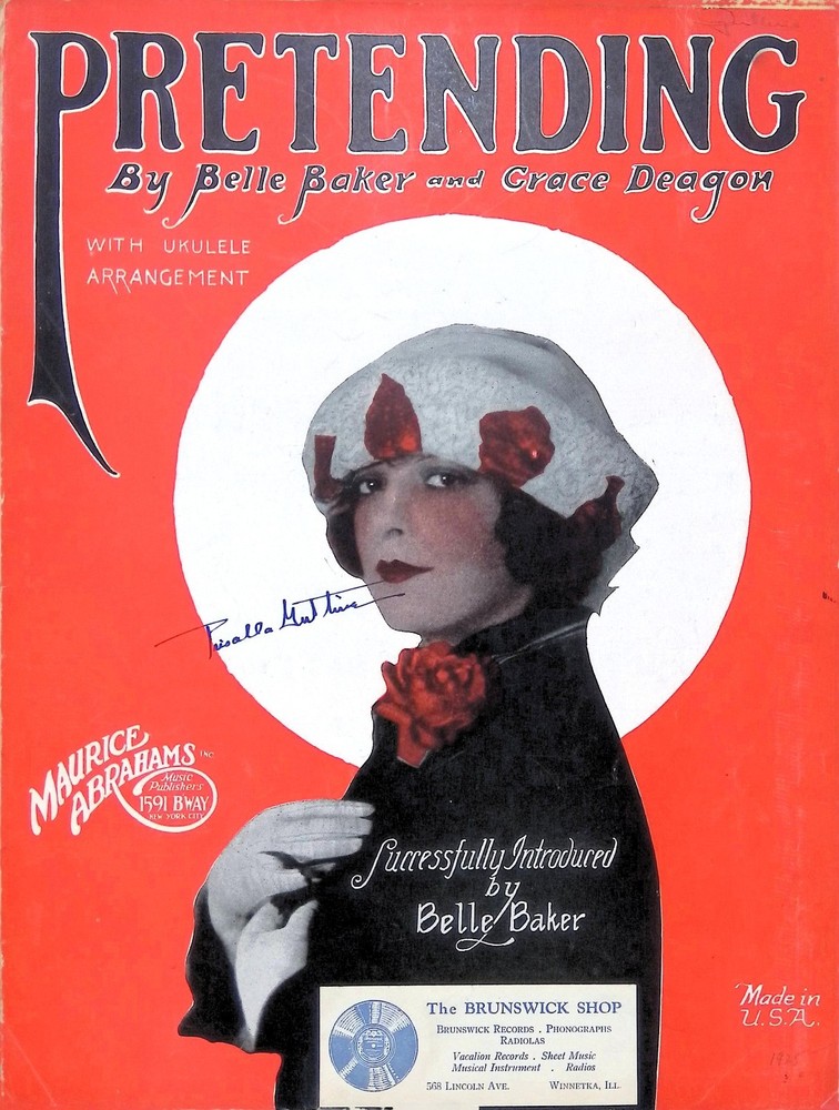 Pretending Sheet Music Belle Baker Grace Deagon 1925 Fox Trot Dancing Song