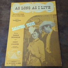 As Long As I Live by Steiner Tobias (Vintage Sheet Music 1944 Witmark)