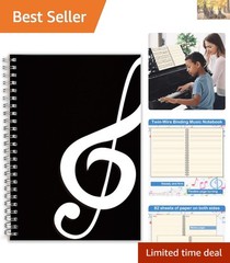 Durable Manuscript Paper Notebook – 160 Pages, Waterproof Cover for Musicians