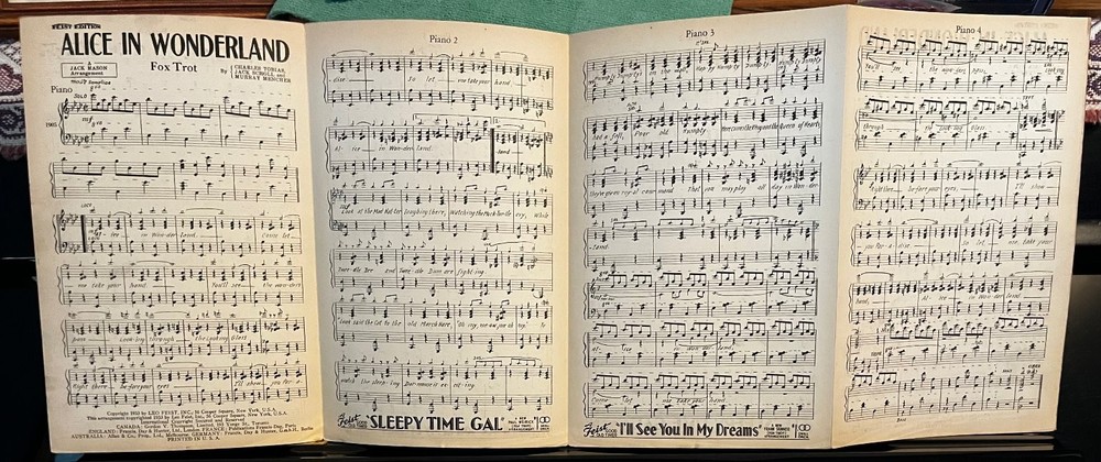 Alice in Wonderland Sheet Music Fox Trot Tobias Mason Feist 1933 Piano
