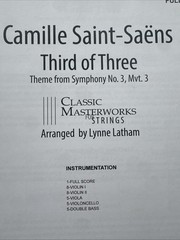 Camille Saint-Saëns Third Of Three Arr. By Lynne Latham HL00368184￼