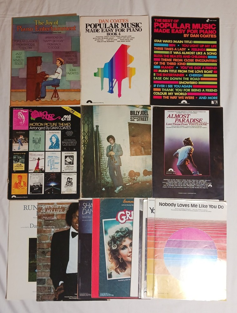 19 1980&rsquo;s Sheet Music Lot LIONEL RICHIE Kenny Rogers GREASE Michael Jackson