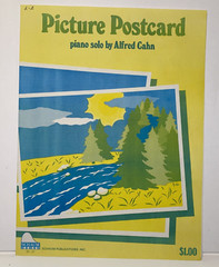 Vintage 1989 Picture Postcard Piano Solo Sheet Music by Alfred Cahn