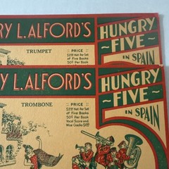 1931 Harry L Alford HUNGRY FIVE IN SPAIN Trumpet + Trombone Parts VG RARE