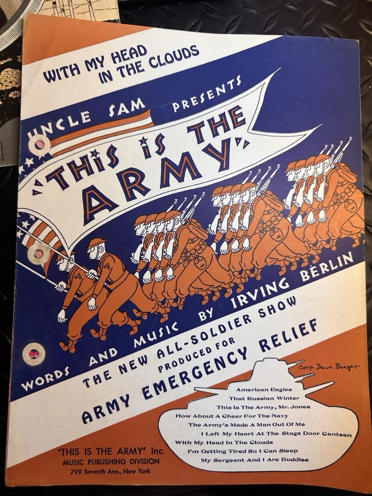 P IRVING BERLIN Stage Musical Sheet Music from THIS IS THE ARMY ‘Head In Clouds’