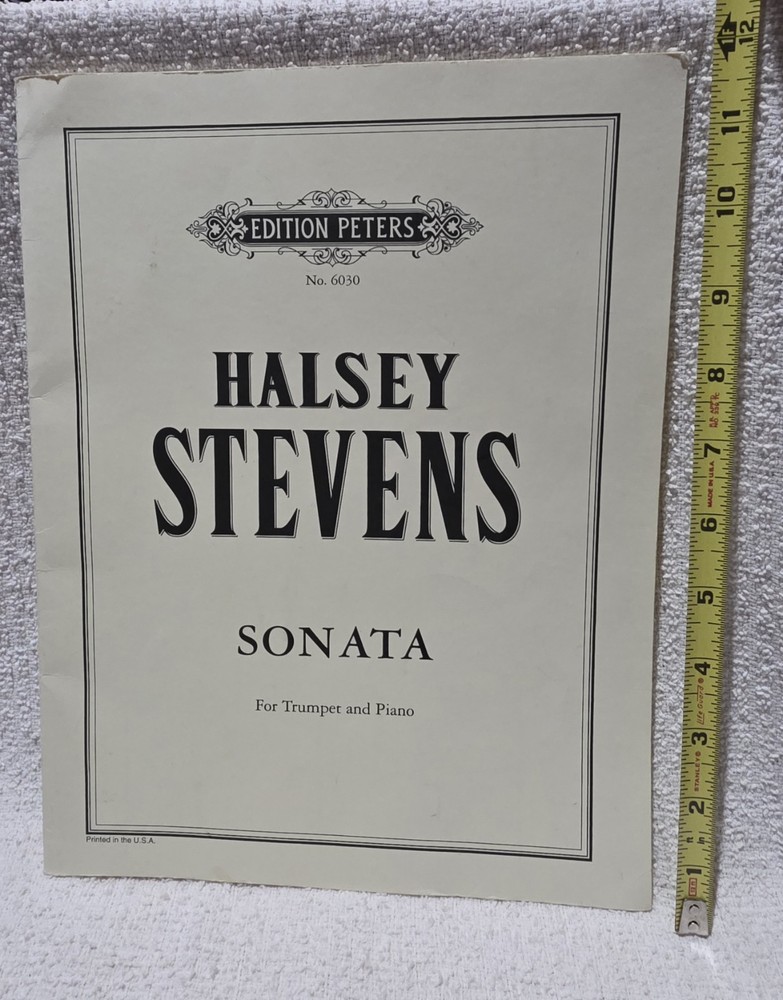 Halsey Stevens Sonata Trumpet & Piano Sheet Music Book 2008+ Print Very Good