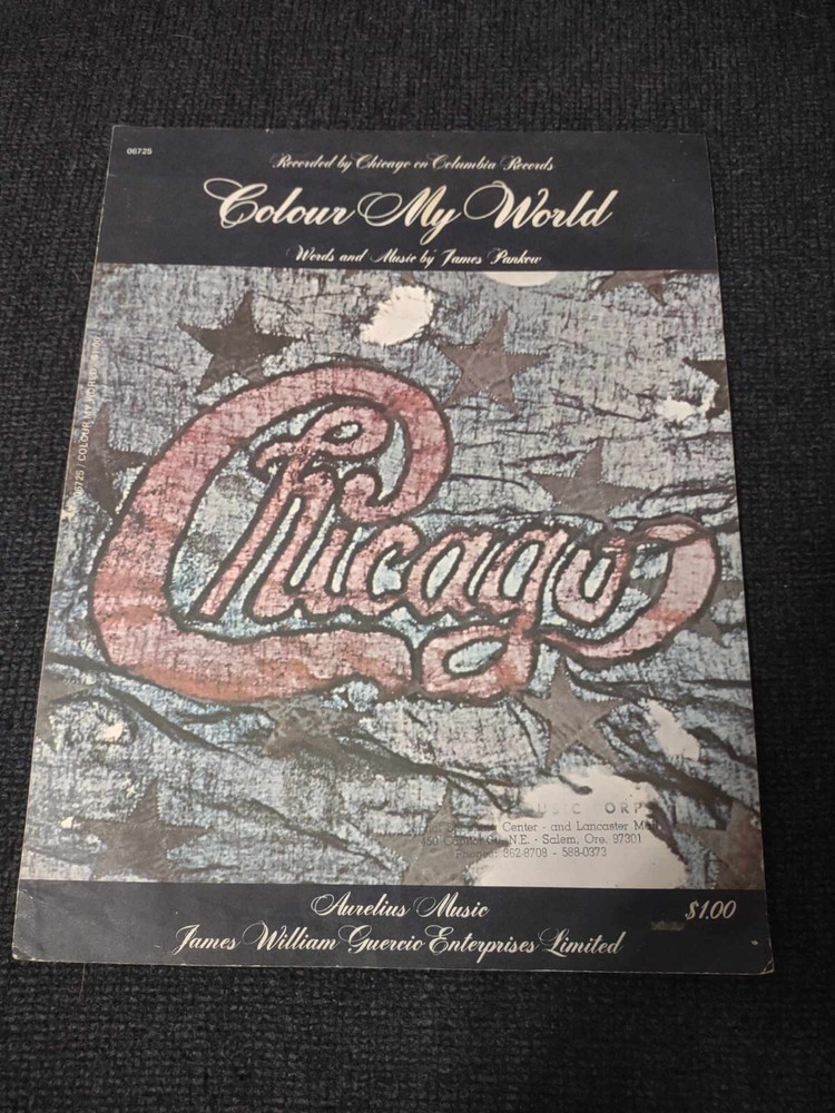 Chicago Colour my World Sheet Music