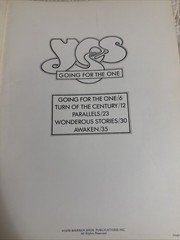 Yes Songbook Going For The One Piano Guitar Vocals Photos 1978 Very Good Plus